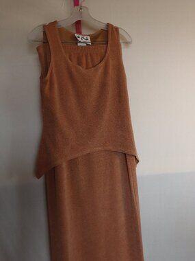 Talk of the Walk Vintage 2 Piece Tank and Skirt Set - Rustic Orange - Size 10